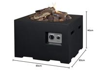 Cocoon vuurtafel vierkant klein zwart - thumbnail