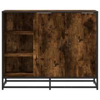 Dressoir 92x35x76 cm bewerkt hout gerookt eikenkleurig - thumbnail