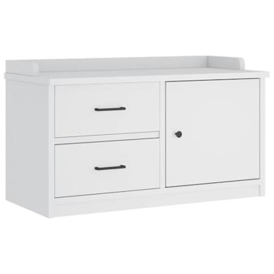 Gangbankje SANDNES wit 87x40x50 cm massief grenenhout