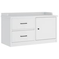 Gangbankje SANDNES wit 87x40x50 cm massief grenenhout - thumbnail