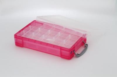 Really Useful Box opbergdoos 4 liter met 2 dividers, transparant helroze Really Useful Box opbergdoos 4 liter met 2 dividers, transparant helroze