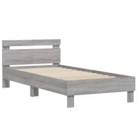 Bedframe met hoofdeinde bewerkt hout grijs sonoma 100x200 cm - thumbnail