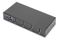 DIGITUS industriële 4-poorts USB-hub - 4x USB-A - USB 3.0-5 Gbps - USB SuperSpeed - 15 kV ESD-bescherming - DIN-rail montage - Zwart - thumbnail