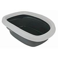 Trixie 40111 Kattentoilet Carlo, met Rand, 31×14×43 cm, Donkergrijs/Lichtgrijs - thumbnail