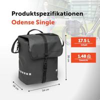 Fietstas New Looxs Odense Single 17,5 liter 32 x 16 x 38 cm - zwart - thumbnail
