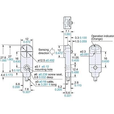 Panasonic Inductieve naderingsschakelaar 12 x 7,1 mm NPN GX-F12B