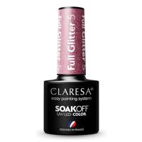 Claresa uv/led gellak 5ml full glitter 5 warm pink - thumbnail