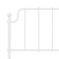 Bedframe met hoofdbord metaal wit 135x190 cm - thumbnail