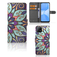 OPPO A73 5G Hoesje Purple Flower - thumbnail