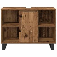 Badkamermeubelset 3 pcs Bruin 30 x 30 x 180 cm Bewerkt hout - thumbnail