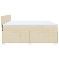 Boxspring met matras stof crèmekleurig 180x200 cm - thumbnail