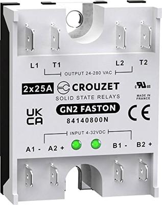 Crouzet Halfgeleiderrelais 84140800N 25 A Schakelspanning (max.): 280 V/AC Speciale nuldoorgang 1 stuk(s)