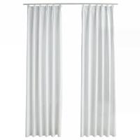 VidaXL Gordijnen verduisterend met haken 2 st 140x225 cm gebroken wit - thumbnail
