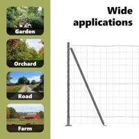 VidaXL Hek met paal grijs 1,2 x 10 m staal - thumbnail