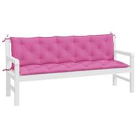 Bankkussens 2 st 180x50x7 cm stof roze - thumbnail