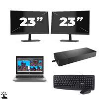 HP ZBook 15 G5 - Intel Core i7-8e Generatie - 15 inch - Touch - 16GB RAM - 256GB SSD - Windows 11 Home + 2x 23 inch Monitor - thumbnail