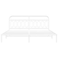 Bedframe met hoofdbord metaal wit 200x200 cm - thumbnail