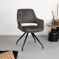 LivingFurn Eetkamerstoel 'Capp' Velvet, kleur Olive - thumbnail