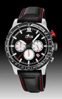 Horlogeband Lotus 18587-1 / 18587-4 Leder Zwart 22mm - thumbnail