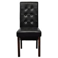 Eetkamerstoelen 2 st kunstleer zwart - thumbnail