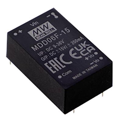 MEAN WELL MDD06G-05 DC/DC-converter, print 600 mA 6 W Aantal uitgangen: 2 x Inhoud 1 stuk(s)