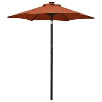 VidaXL Parasol met led-verlichting 200x211 cm aluminium terracotta - thumbnail
