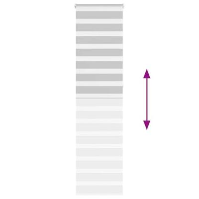 Zebra rolgordijn 65x230 cm stofbreedte 60,9 cm lichtgrijs