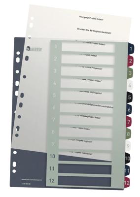 Leitz 1238 Style Register DIN A4 1-12 Polypropyleen Meerdere kleuren 12 tabbladen Extra breed, PC-beschrijfbaar 1238-00-00 Leitz 1238 Style Register DIN A4 1-12 Polypropyleen Meerdere kleuren 12 tabbladen Extra breed, PC-beschrijfbaar 1238-00-00