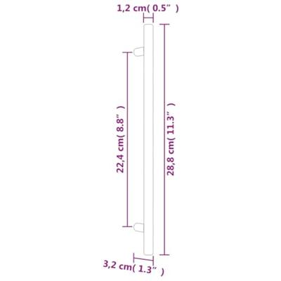 VidaXL Handvatten 10 st 224 mm roestvrij staal zilverkleurig