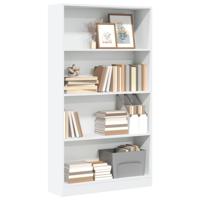 Boekenkast 80x24x143 cm bewerkt hout wit - thumbnail