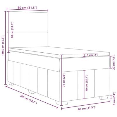 Boxspring met matras stof donkerbruin 80x200 cm