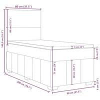 Boxspring met matras stof donkerbruin 80x200 cm - thumbnail