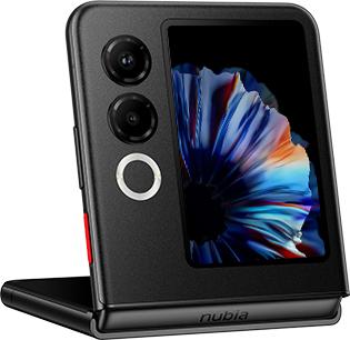 ZTE Nubia Flip 2 5G - Opvouwbare smartphone met IA, 8 GB + 256 GB, FHD+ AMOLED-display, 120 Hz, 50 MP-camera, 4325 mAh-accu, snel opladen 33 W, Android 14, inclusief beschermhoes, zwart
