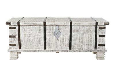 Kist DKD Home Decor Metaal Wit Mangohout (116 x 40 x 45 cm)