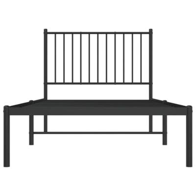Bedframe met hoofdbord metaal zwart 90x200 cm Bedframe met hoofdbord metaal zwart 90x200 cm