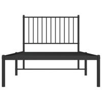 Bedframe met hoofdbord metaal zwart 90x200 cm - thumbnail