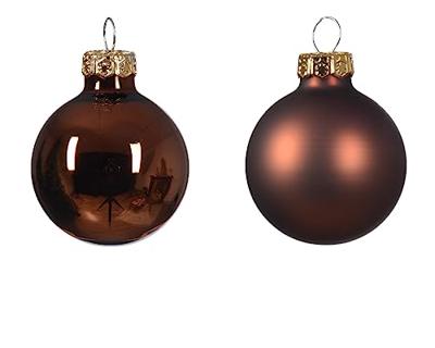 Kerstballen Glas Ø3,5cm Espresso Bruin 16st