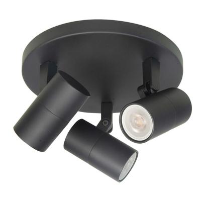 Highlight Zwarte opbouwspotPiccolo 3-lichts rond - S7442.01