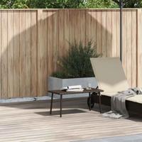 Tuin salontafel rechthoekig 80x40x37 cm poly rattan bruin - thumbnail