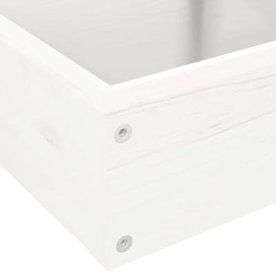 Plantenbak 4-laags 80,5x79x36 cm massief grenenhout wit - thumbnail