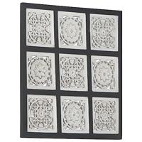 VidaXL Wandpaneel handgesneden 60x60x1,5 cm mdf zwart en wit - thumbnail