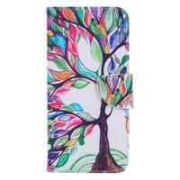 Shop4 - iPhone 12 mini Hoesje - Wallet Case Gekleurde Boom - thumbnail