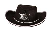 Hoed Vilt Sheriff zwart junior - thumbnail