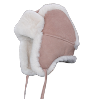 Schapenvacht baby & kinder muts - Roze - thumbnail