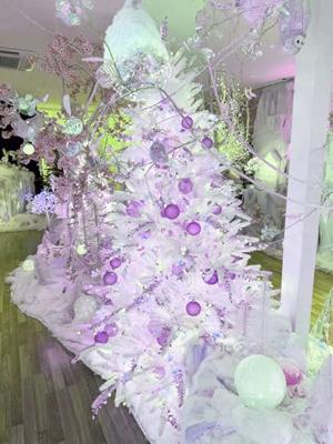 Kerstballen Glas Ø6cm Transparant Fris Lila 6st