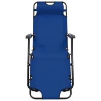 VidaXL Ligbedden inklapbaar 2 st met voetensteun staal blauw - thumbnail