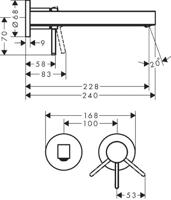 Hansgrohe Finoris afbouwset voor inbouw wastafelmengkraan 1- hendel Mat zwart 76050670 - thumbnail