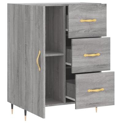 Dressoir 69,5x34x90 cm bewerkt hout grijs sonoma eikenkleurig
