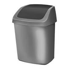 Curver swing bin 25 liter zilver/antraciet Curver swing bin 25 liter zilver/antraciet