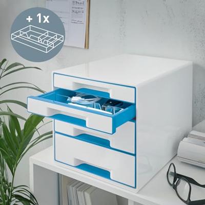 Leitz WOW Cube 5213 5213-20-36 Ladebox Wit 4 x DIN A4 Aantal lades: 4 Leitz WOW Cube 5213 5213-20-36 Ladebox Wit 4 x DIN A4 Aantal lades: 4